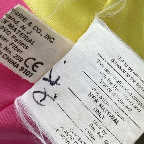 Vintage Russ Troll Doll 7" soft body Clown Jester pink and yellow, Brown Eyes - Picture 7 of 7